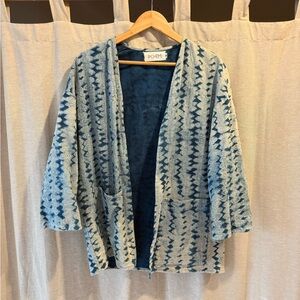 PO-EM Block print open cardigan jacket